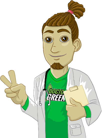 Dr Greens flashing Peace and Health